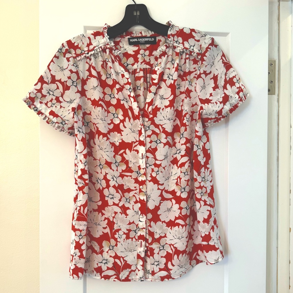 Beautiful Karl Lagerfeld blouse with pearl buttons